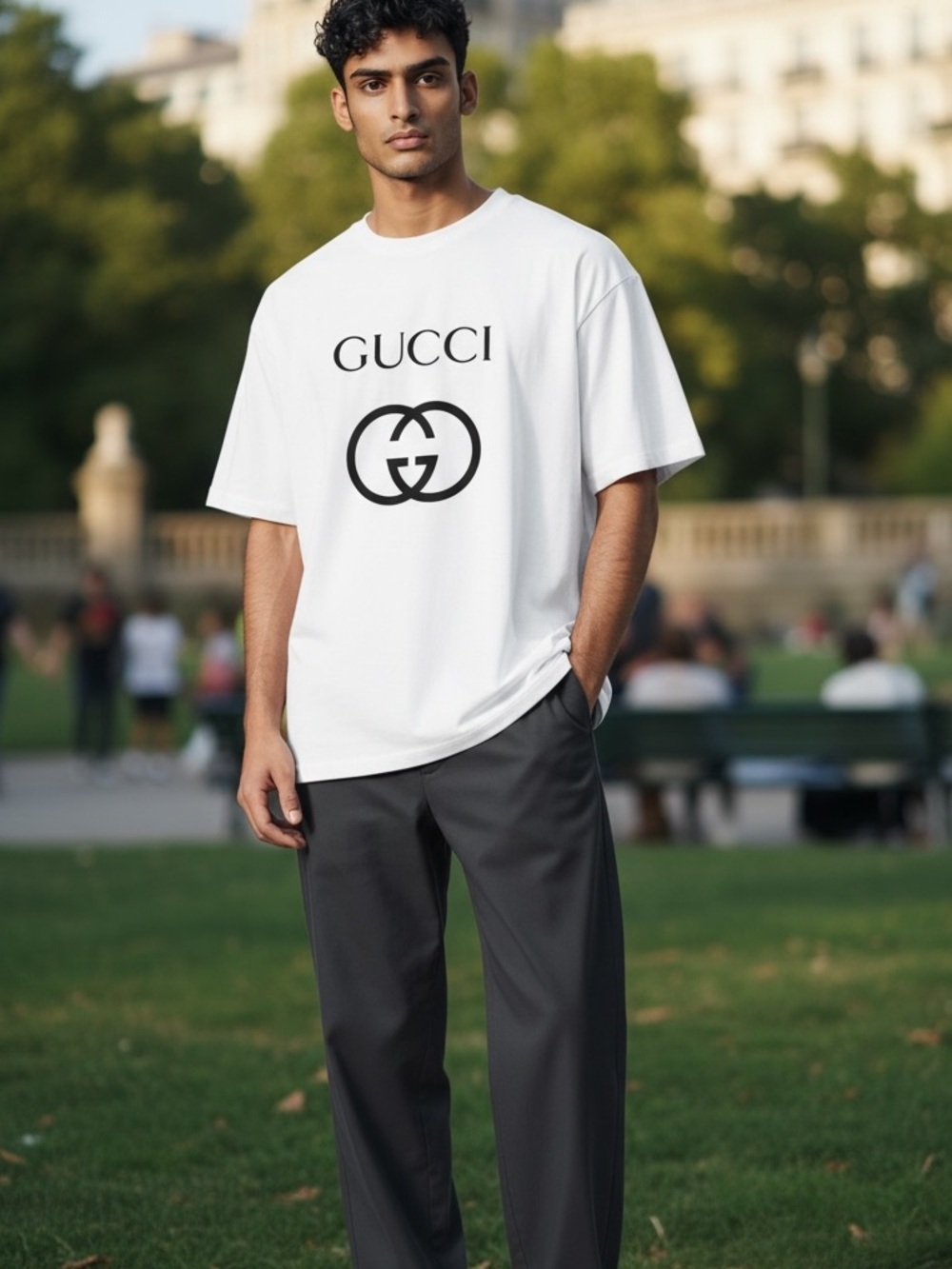 Cotton Unisex Luxury Short Sleeve Shirt Men Women T Shirt White Black - Picture 2 of 3